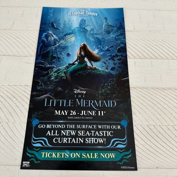 The Little Mermaid 2023 Hollywood El Capitan Theatre Mini Promo Poster 11x6" - Picture 1 of 7